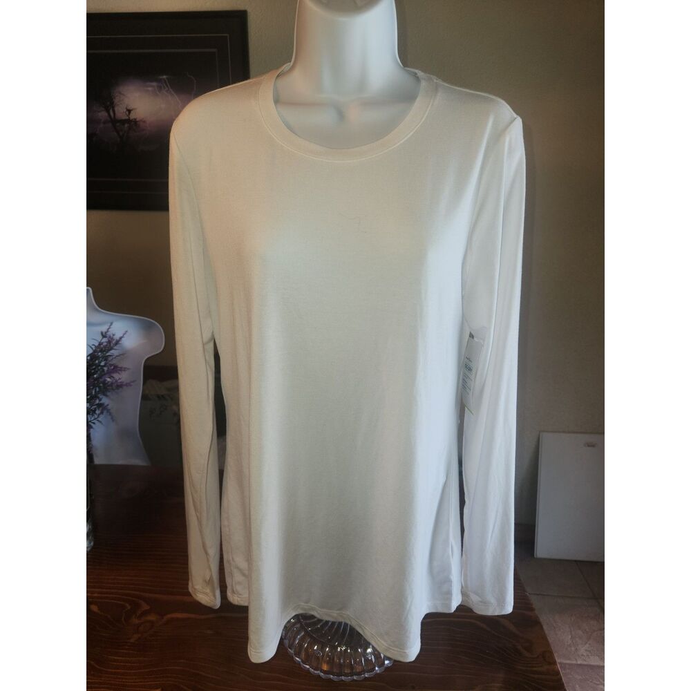 NWT Old Navy Active White Long Sleeve Shirt Womens Size Medium Athletic Gym Top